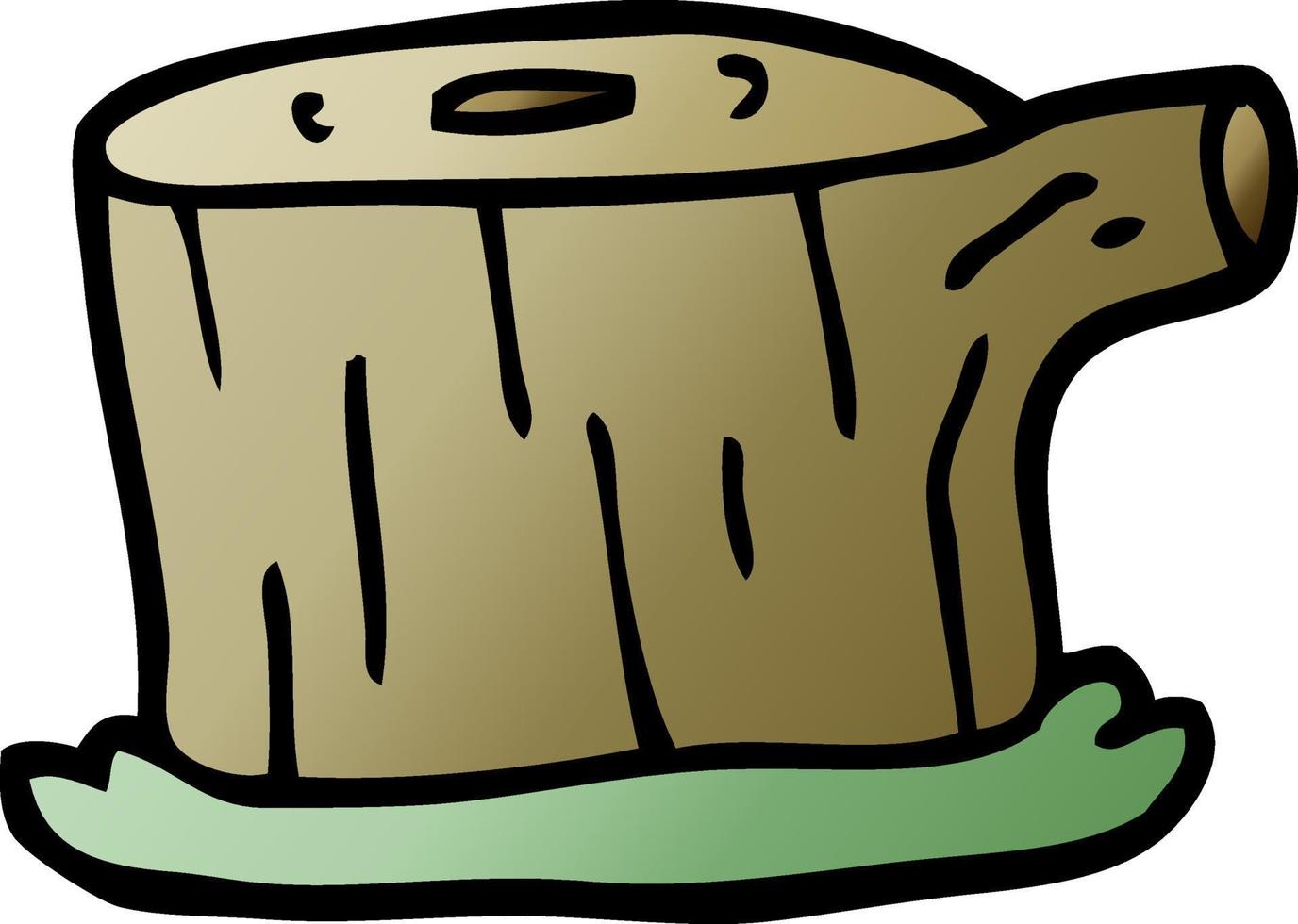cartoon doodle tree log vector