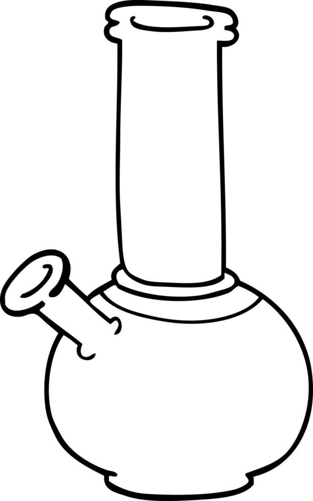 line drawing cartoon bong vector