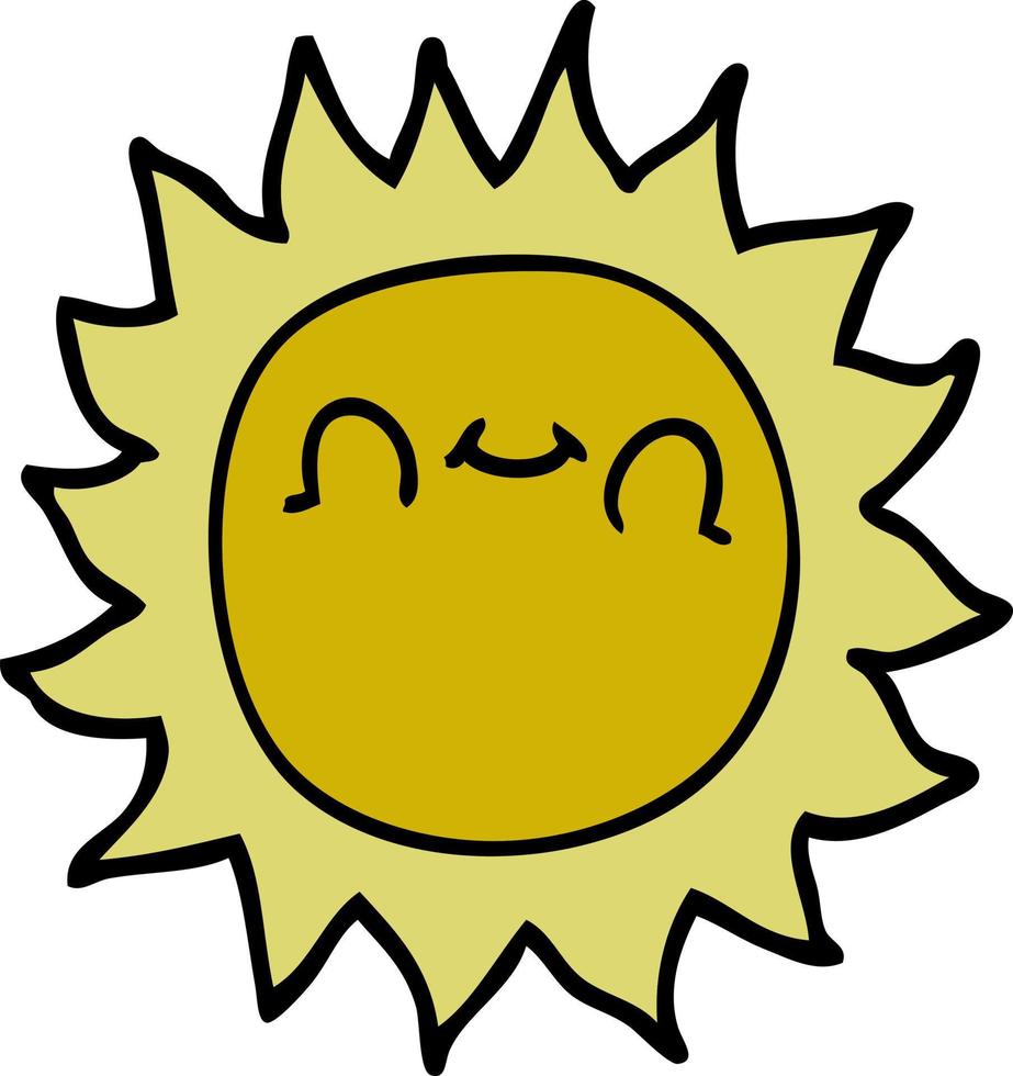 cartoon doodle happy sunshine vector