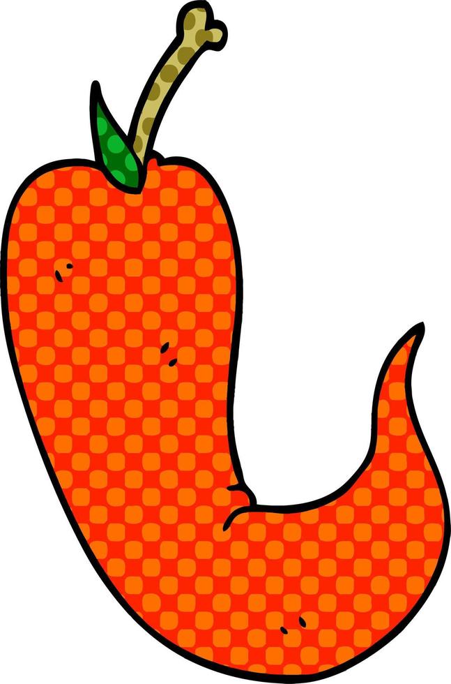 cartoon doodle red hot chilli pepper vector