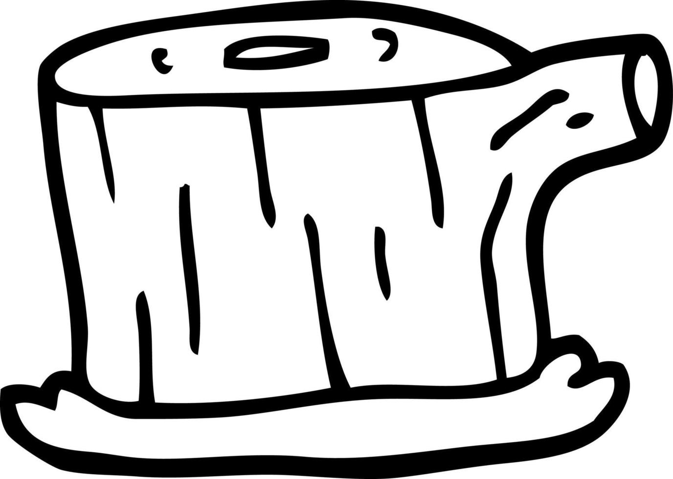 line drawing cartoon tree log vector