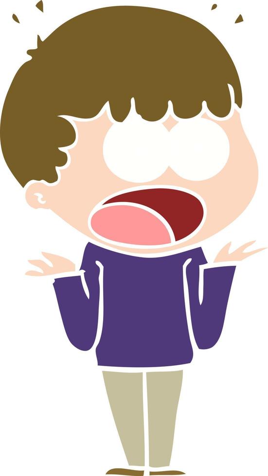 flat color style cartoon shocked man vector