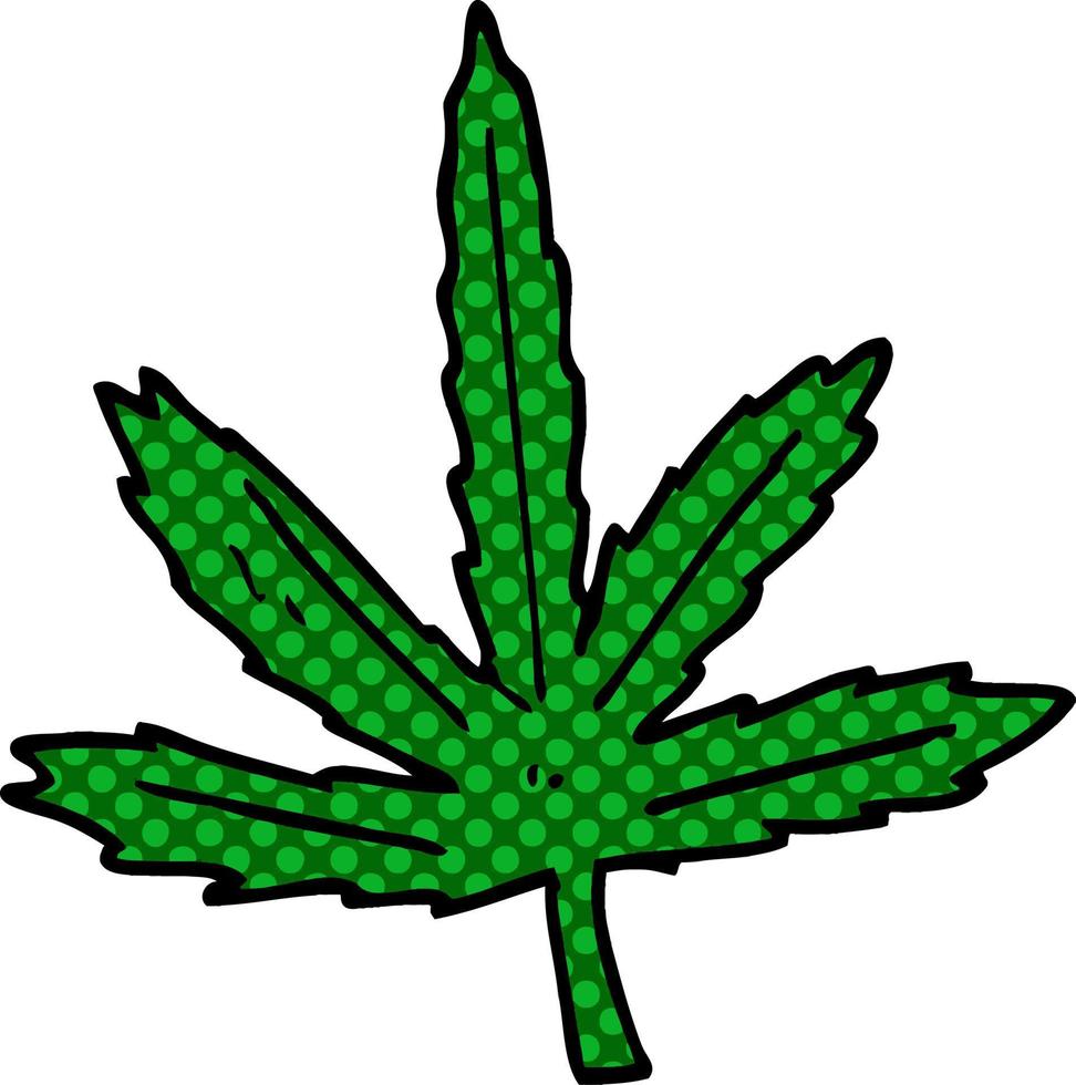 caricatura, garabato, marihuana, hoja vector