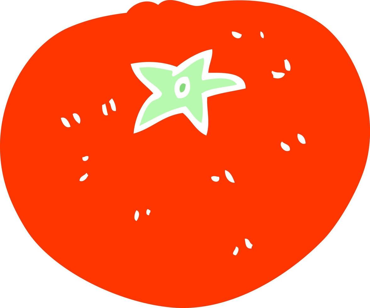 flat color illustration of a cartoon tomato vector