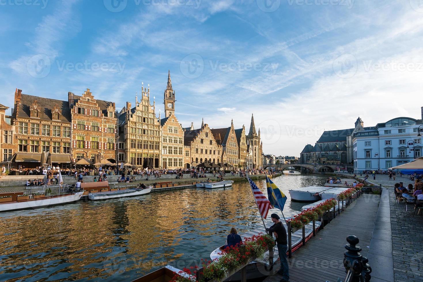 Medieval european city view photo