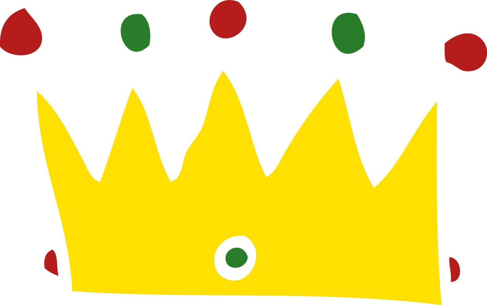 flat color style cartoon crown vector