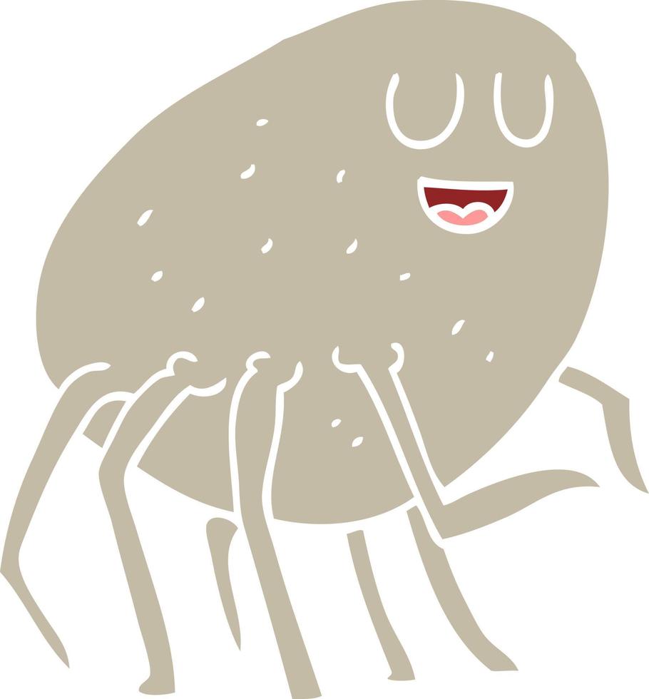 flat color illustration of a cartoon tick vector