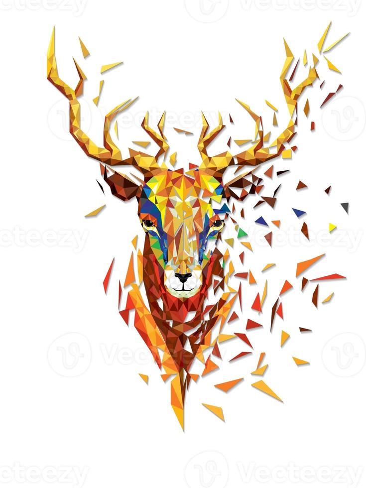 Deer head lowpolygon geometric pattern vector eps10 photo