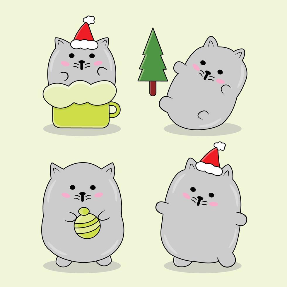animal characters using christmas decorations vector