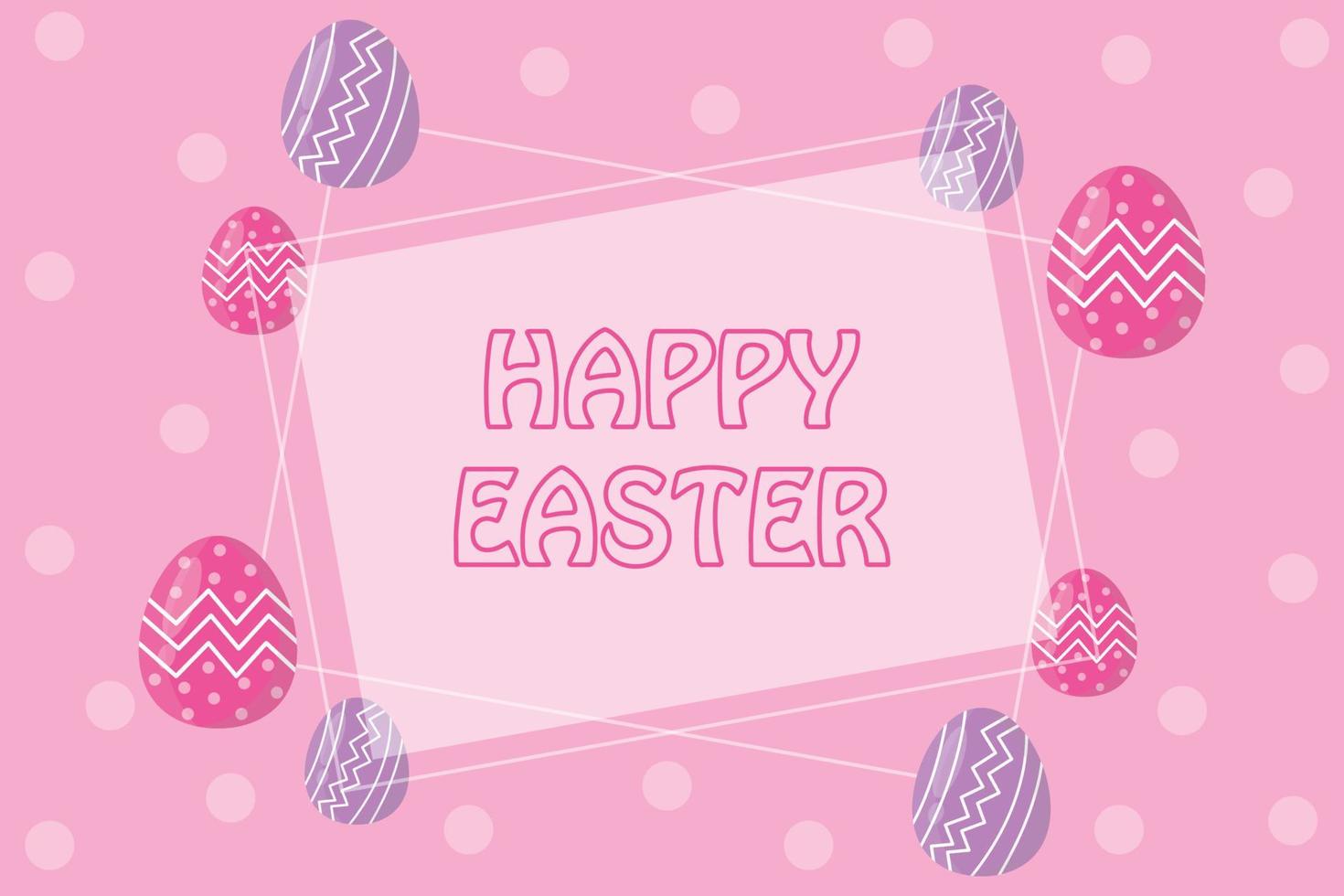 Happy easter isolated on pink background vector