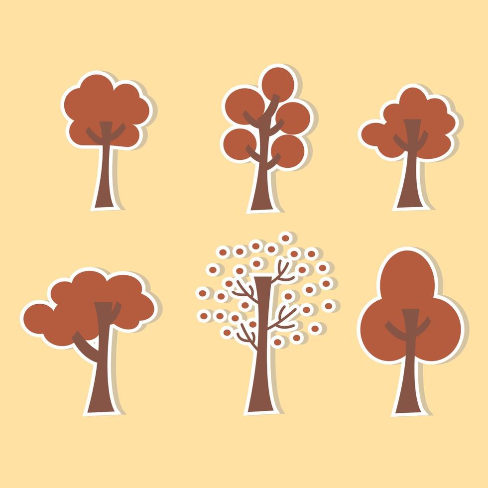 dry tree species isolated on cream background vector