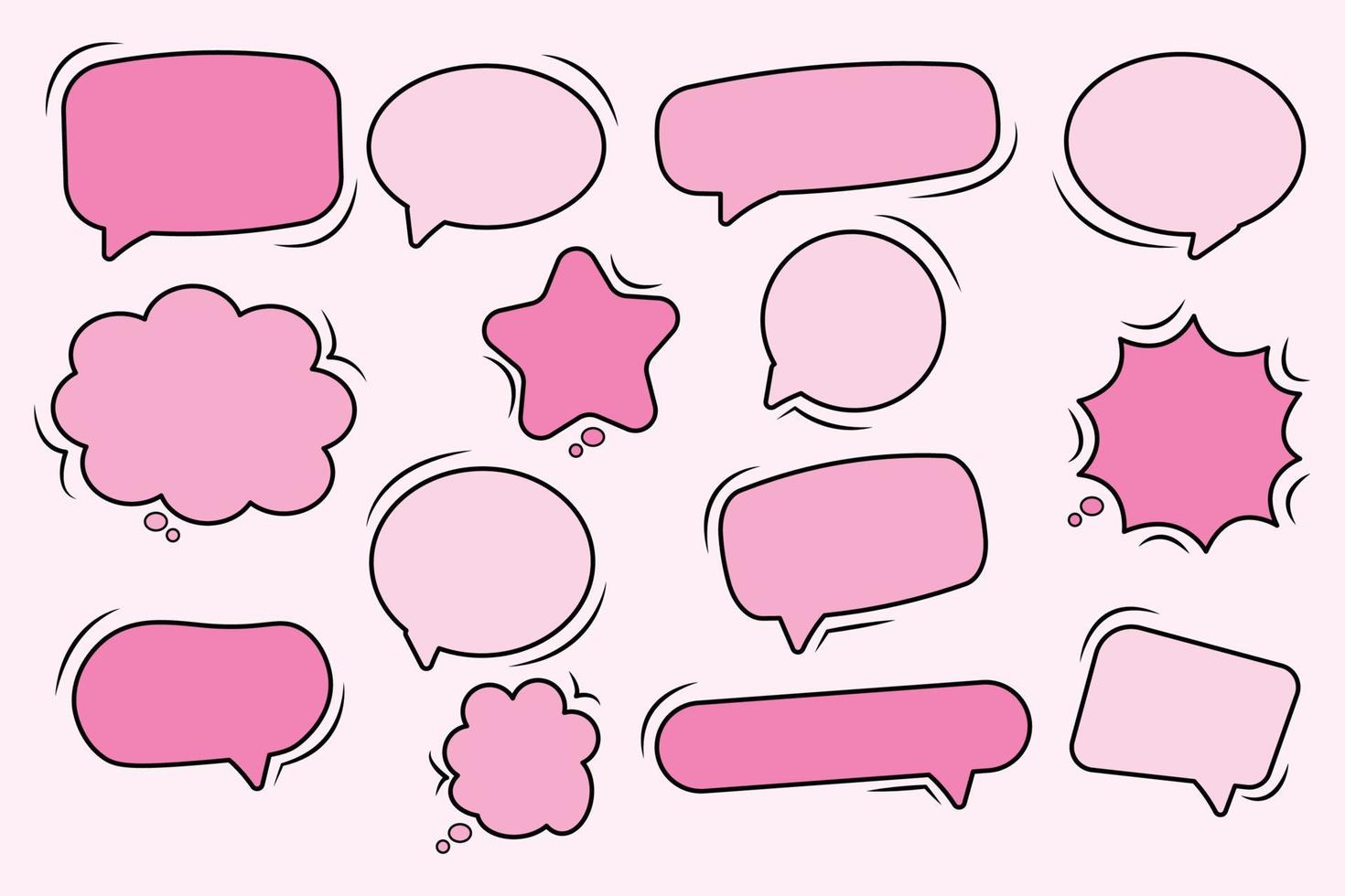 set hand drawn speech bubble or chat bubbles vector