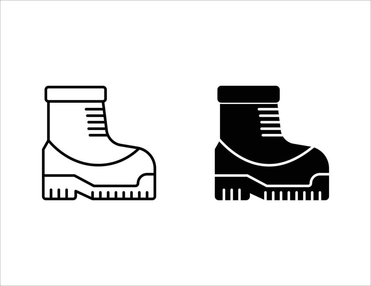 boots icon.outline icon and solid icon vector