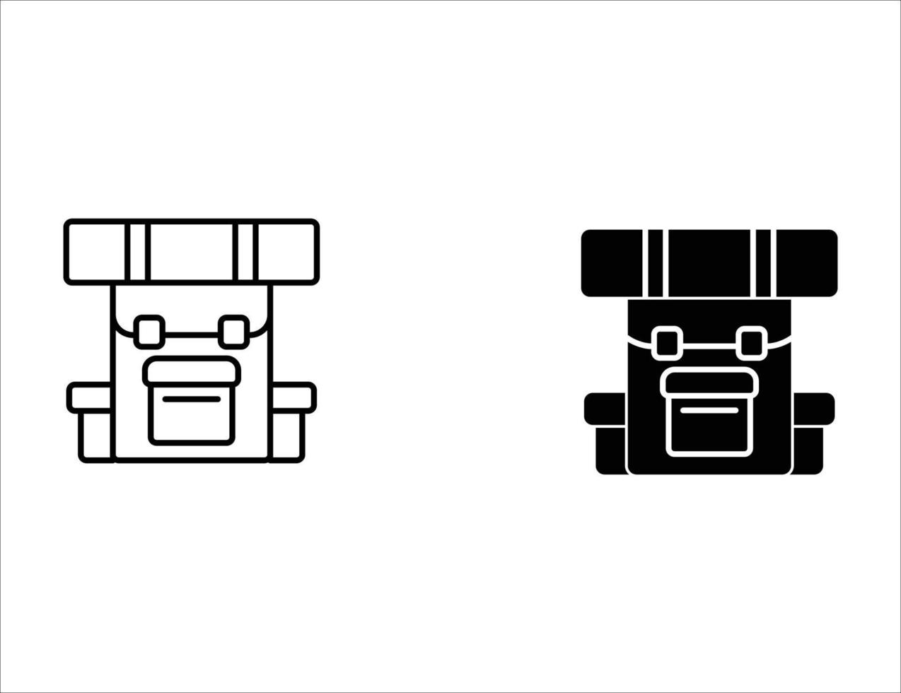 backpack icon.outline icon and solid icon vector