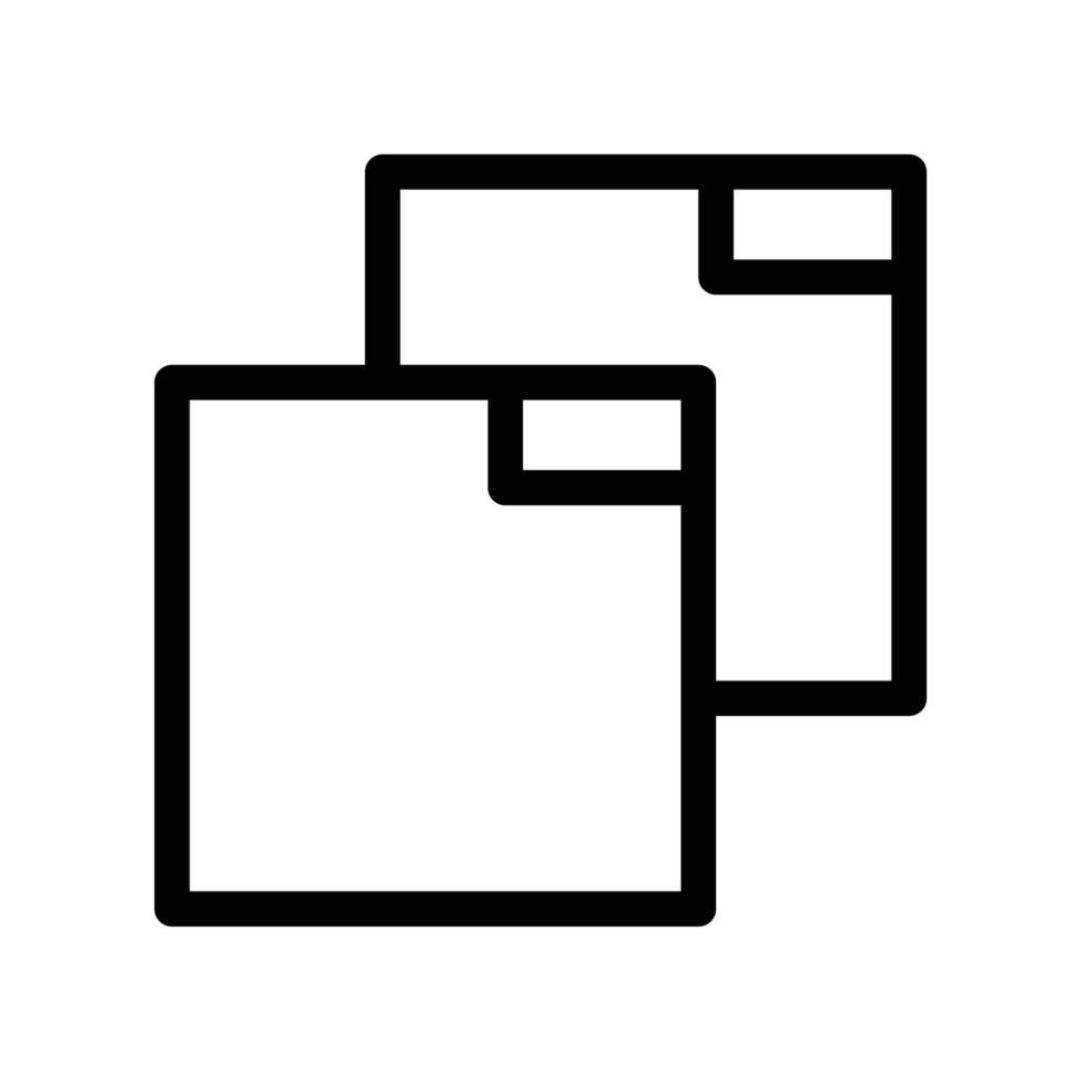icono de pestañas del navegador en estilo de contorno negro vector