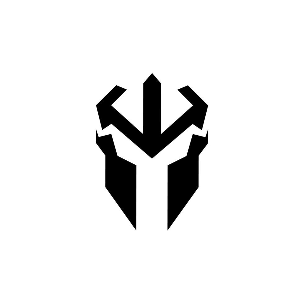 Template logo design warrior helmet letters w vector