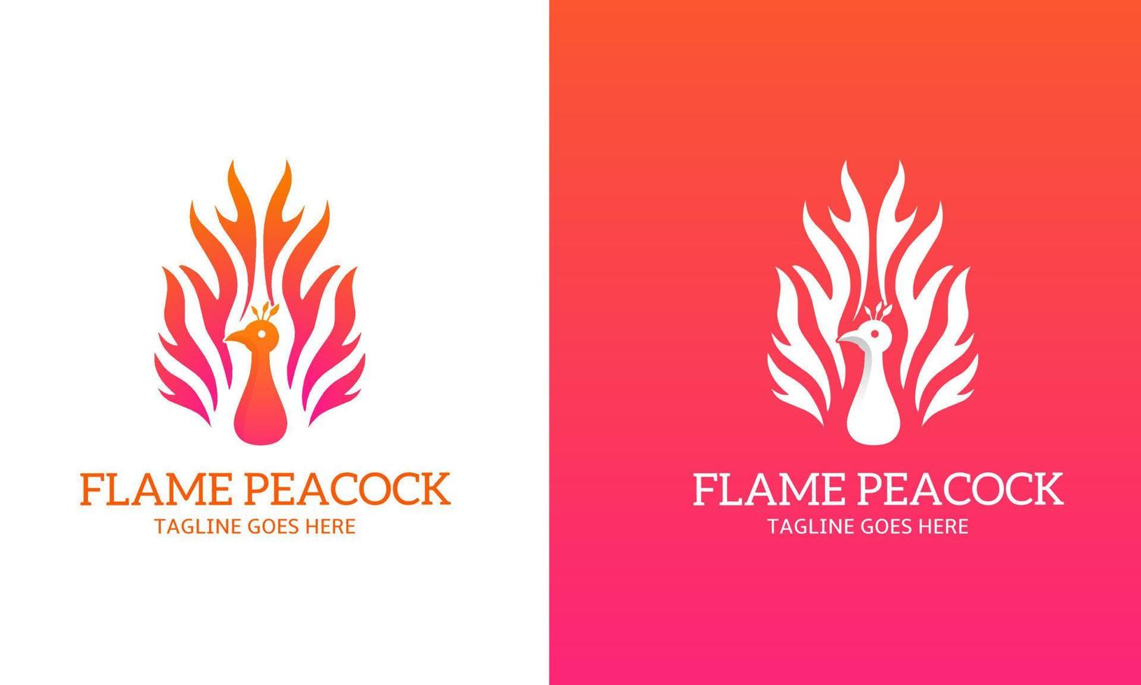 Template logo flame peacock vector