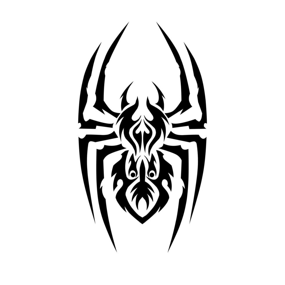 ilustración vectorial gráfico del tatuaje de diseño de arte tribal de araña vector