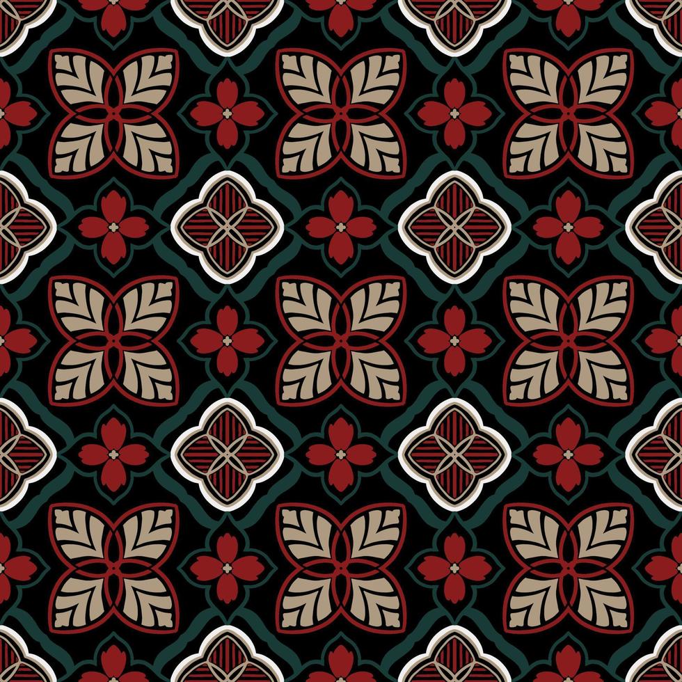 patrón decorativo sin costuras, patrón de flores en estilo mandala vintage para tatuajes, telas o decoraciones y más vector
