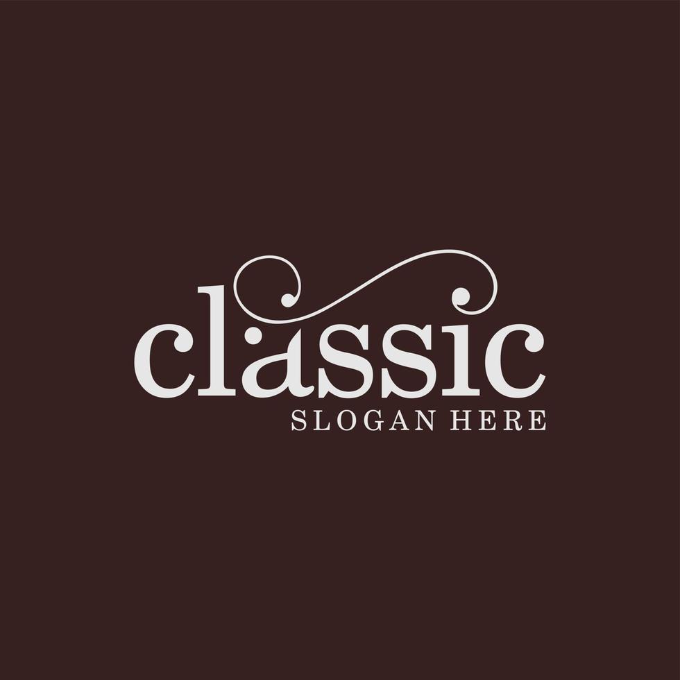 classic word logo with unique lettering and ornament vector