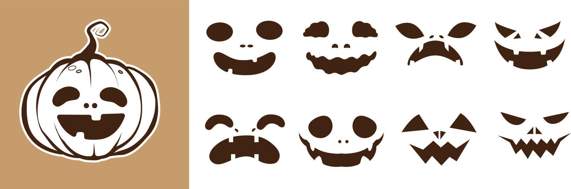 Se puede modificar la cara de calabaza de halloween separada del fondo. vector