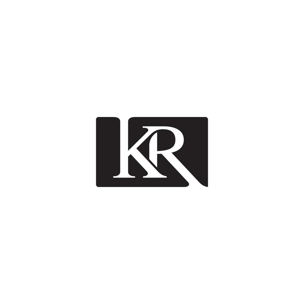 diseño de logotipo o icono de letra kr vector