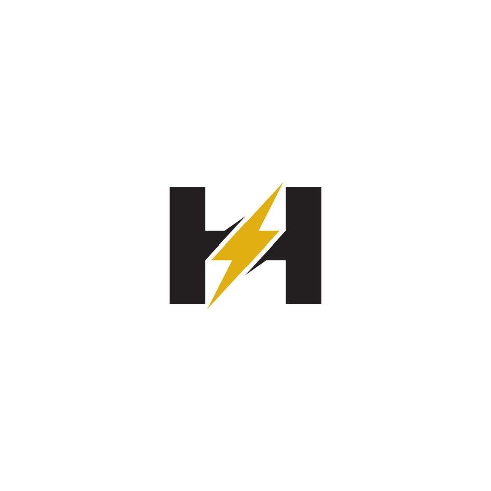 Letter H and Lightning logo or icon design vector