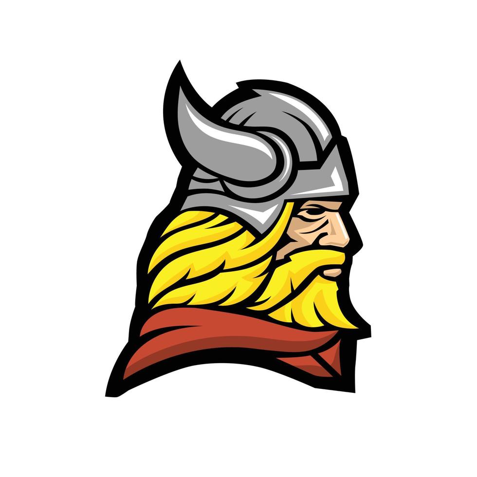 mascota de cabeza de guerrero vikingo vector