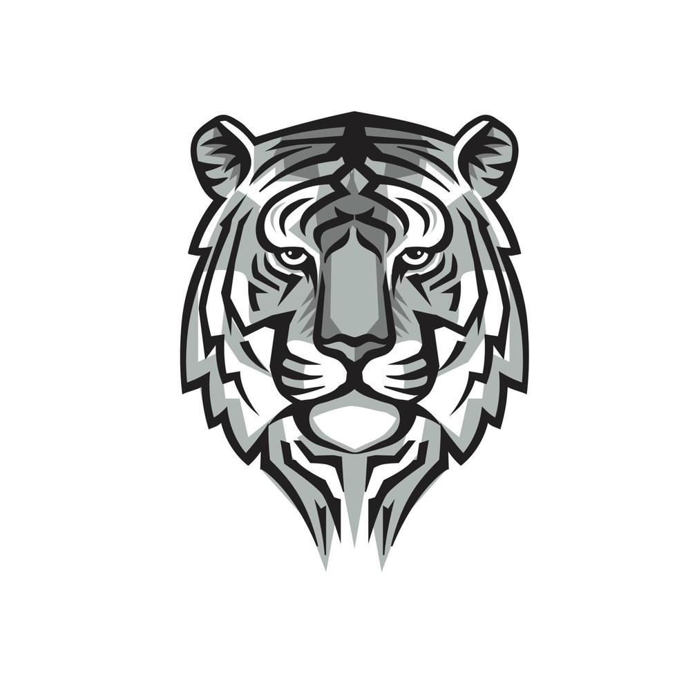 tiger head mascot geometric style vector