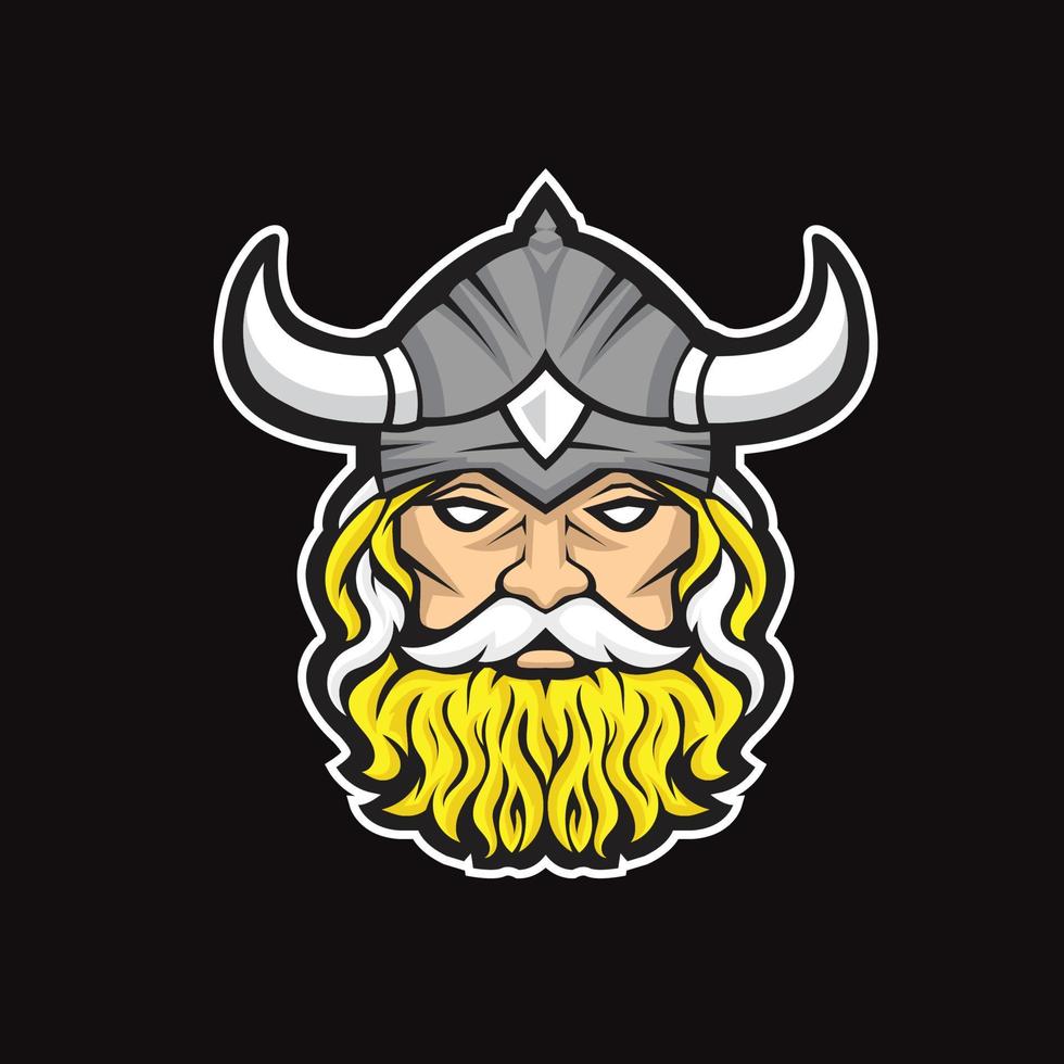 viking warrior head mascot vector