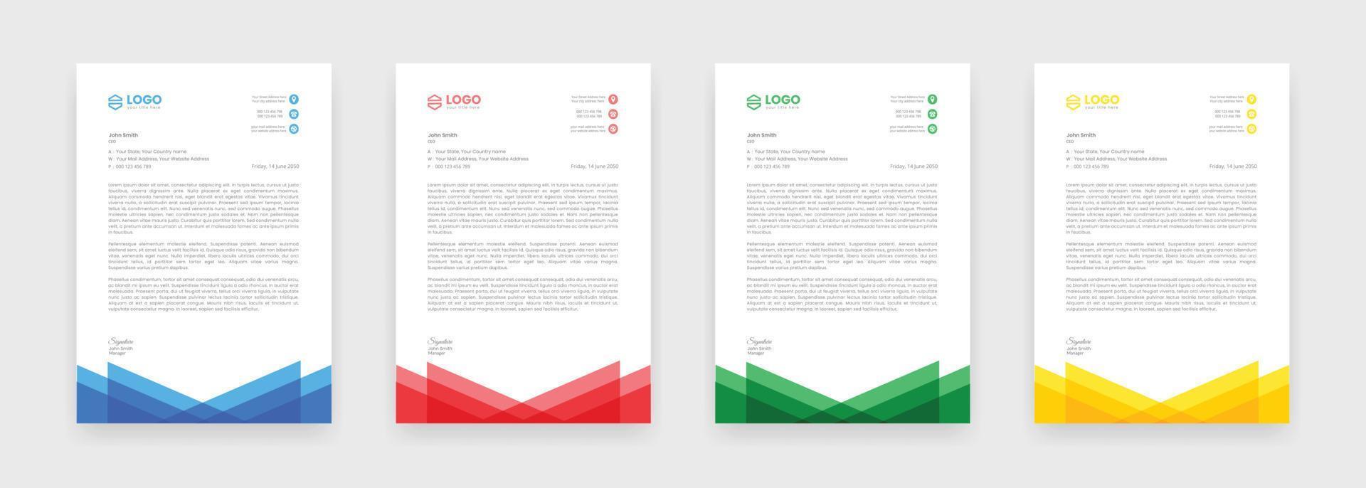 corporate modern business identity letterhead template vector