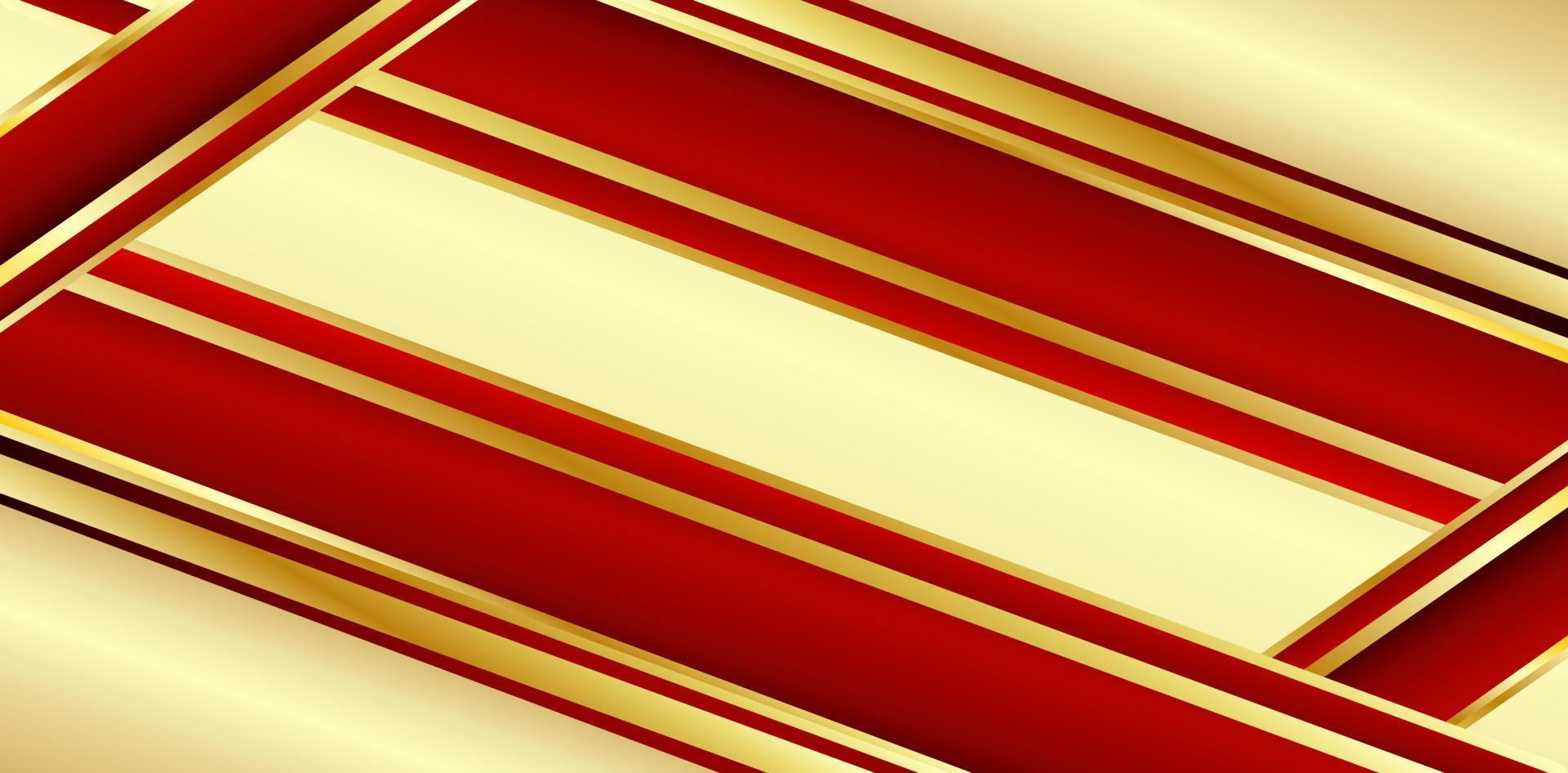 Elegant red shade background with line golden elements. vector