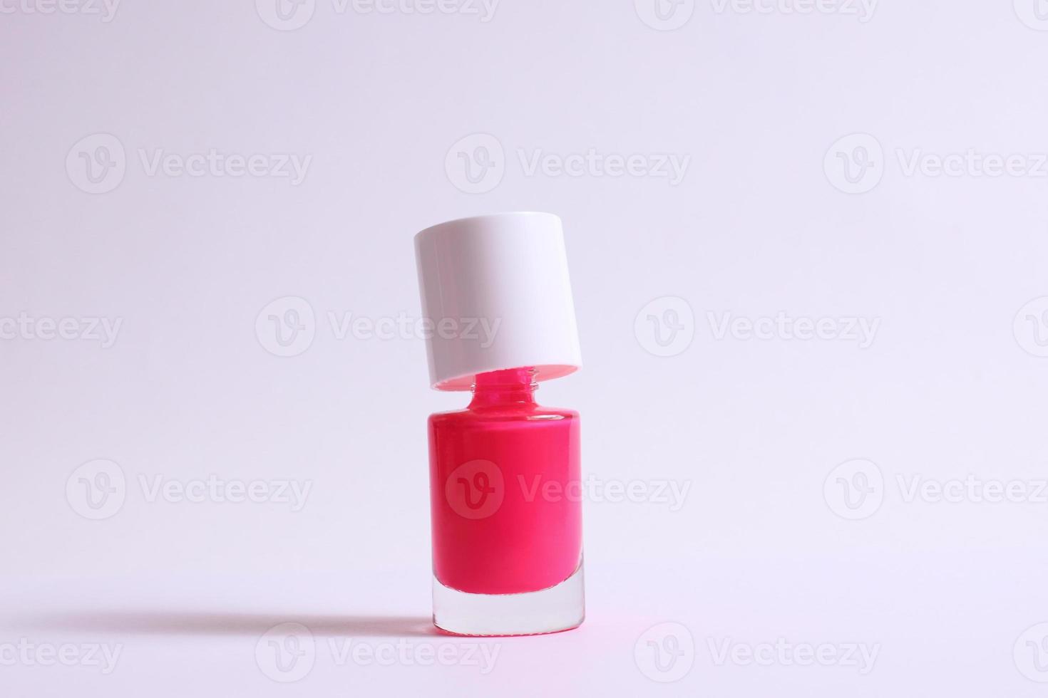 Pink nail polish, smear enamel photo