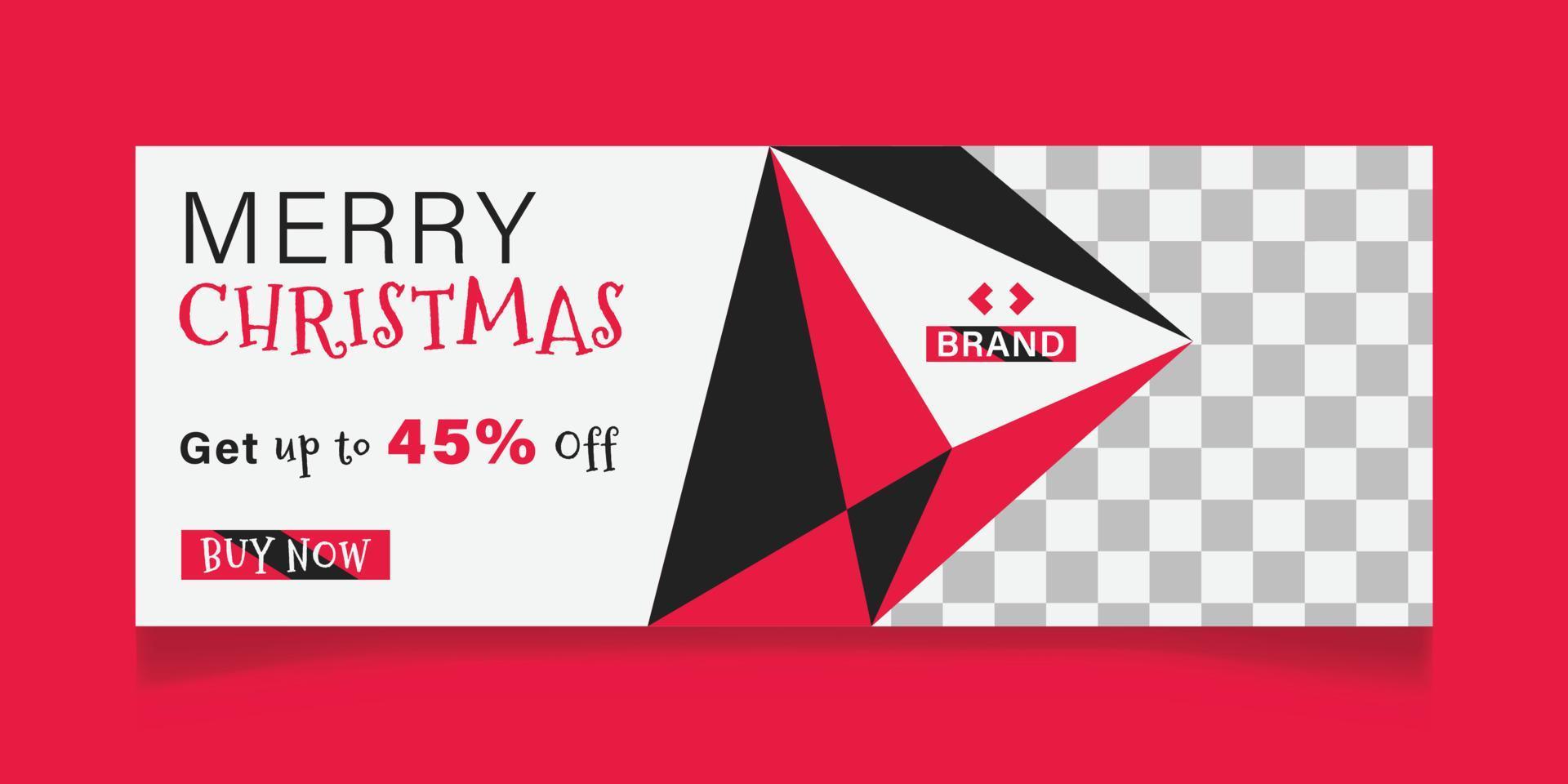 Christmas sale social media post template design and winter festival sale promotion banner vector