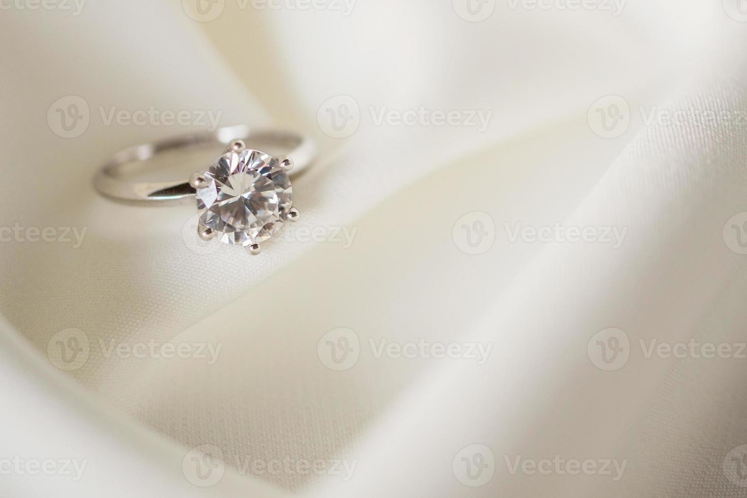 Jewelry wedding diamond ring close up photo