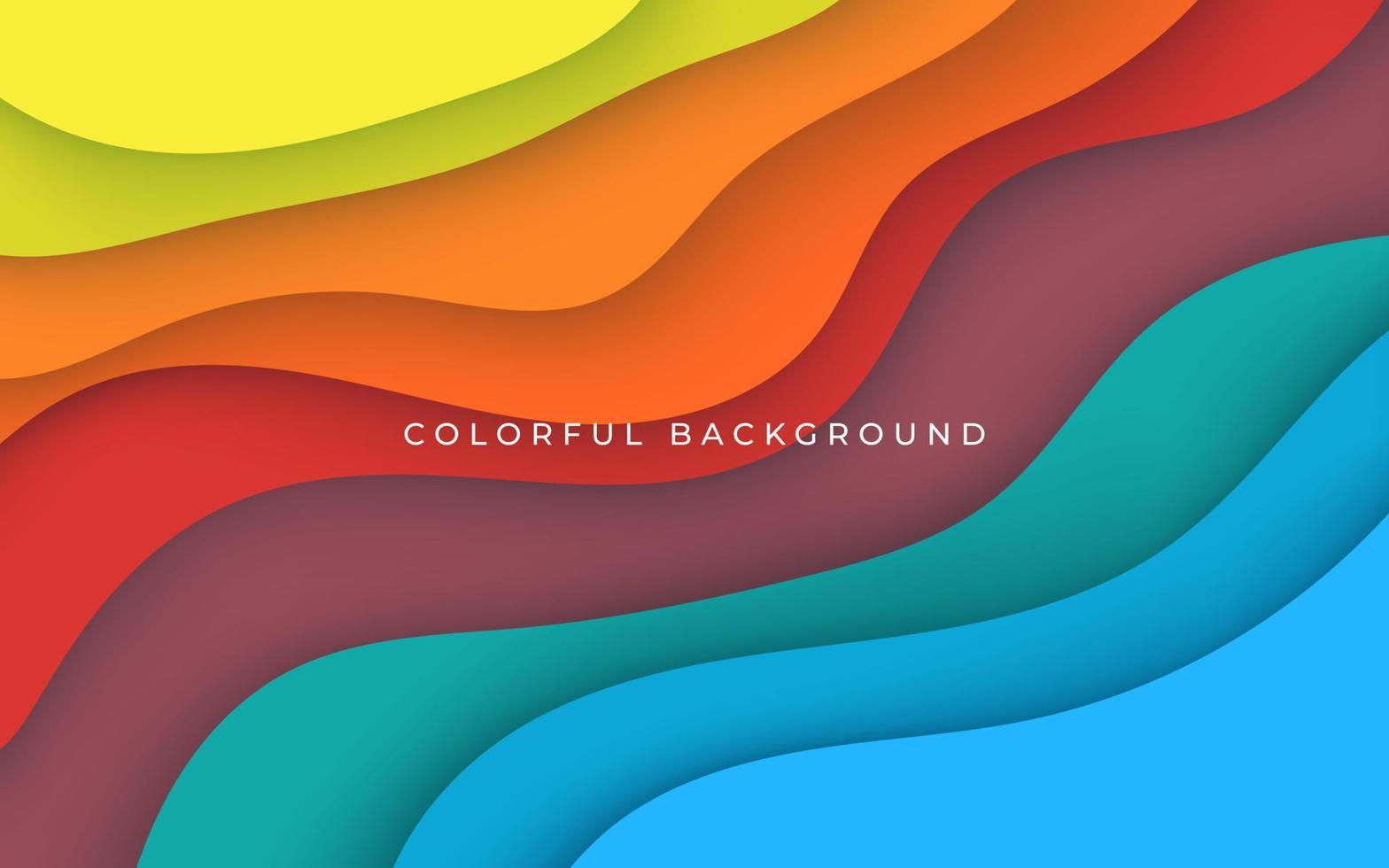 abstract colorful papercut wavy overlap layers background vector