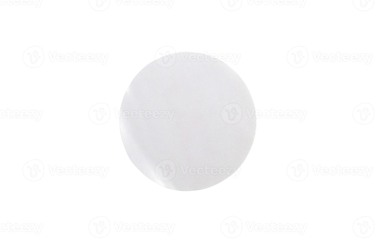 Blank white circle paper sticker label isolated on white background with clipping path photo
