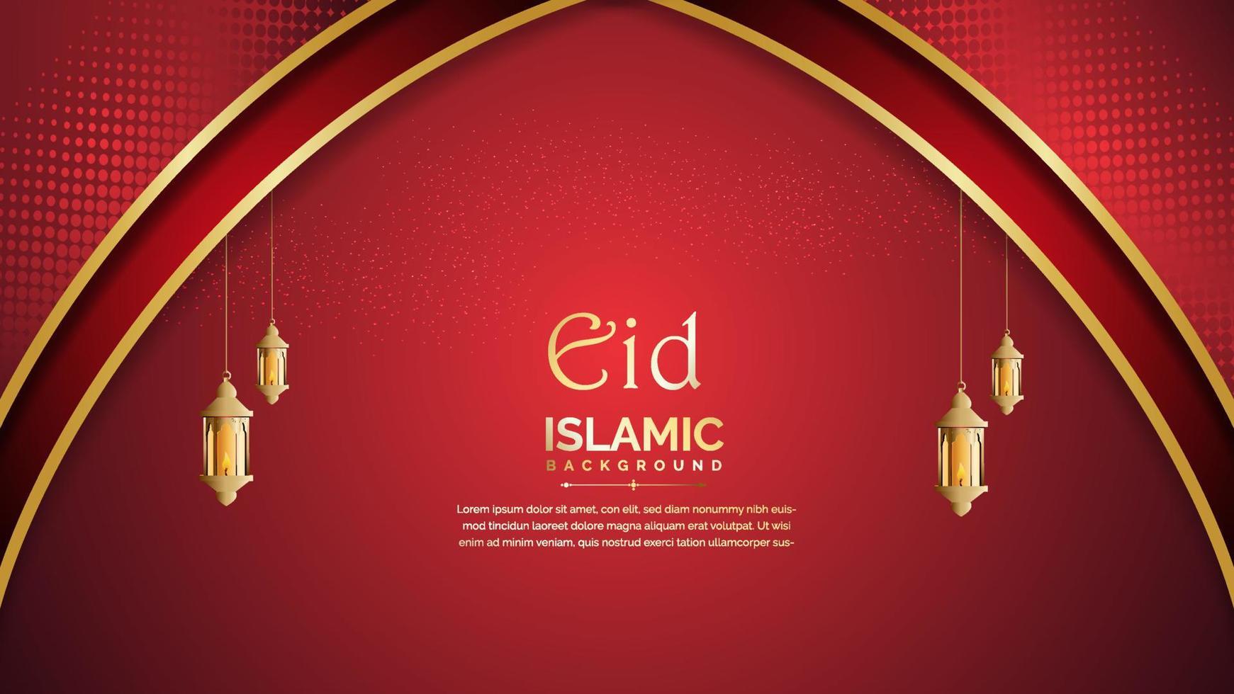 Elegant Arabic golden and red color Islamic design background vector