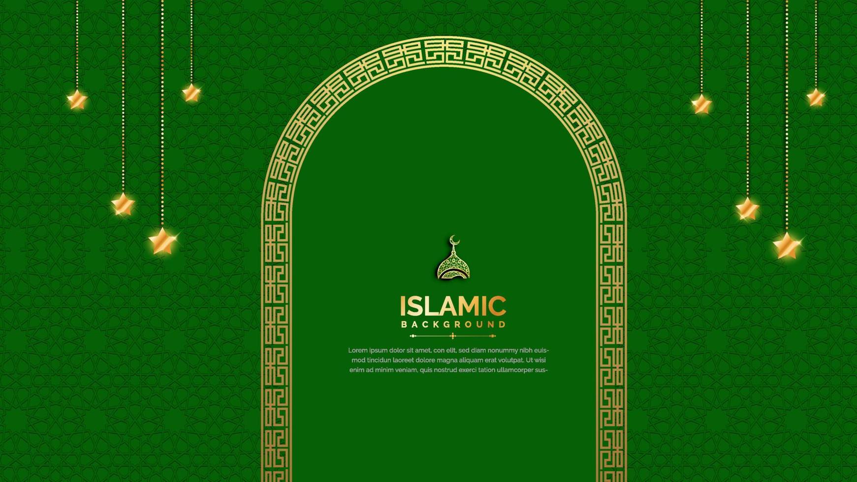 diseño de fondo islámico elegante color verde vector