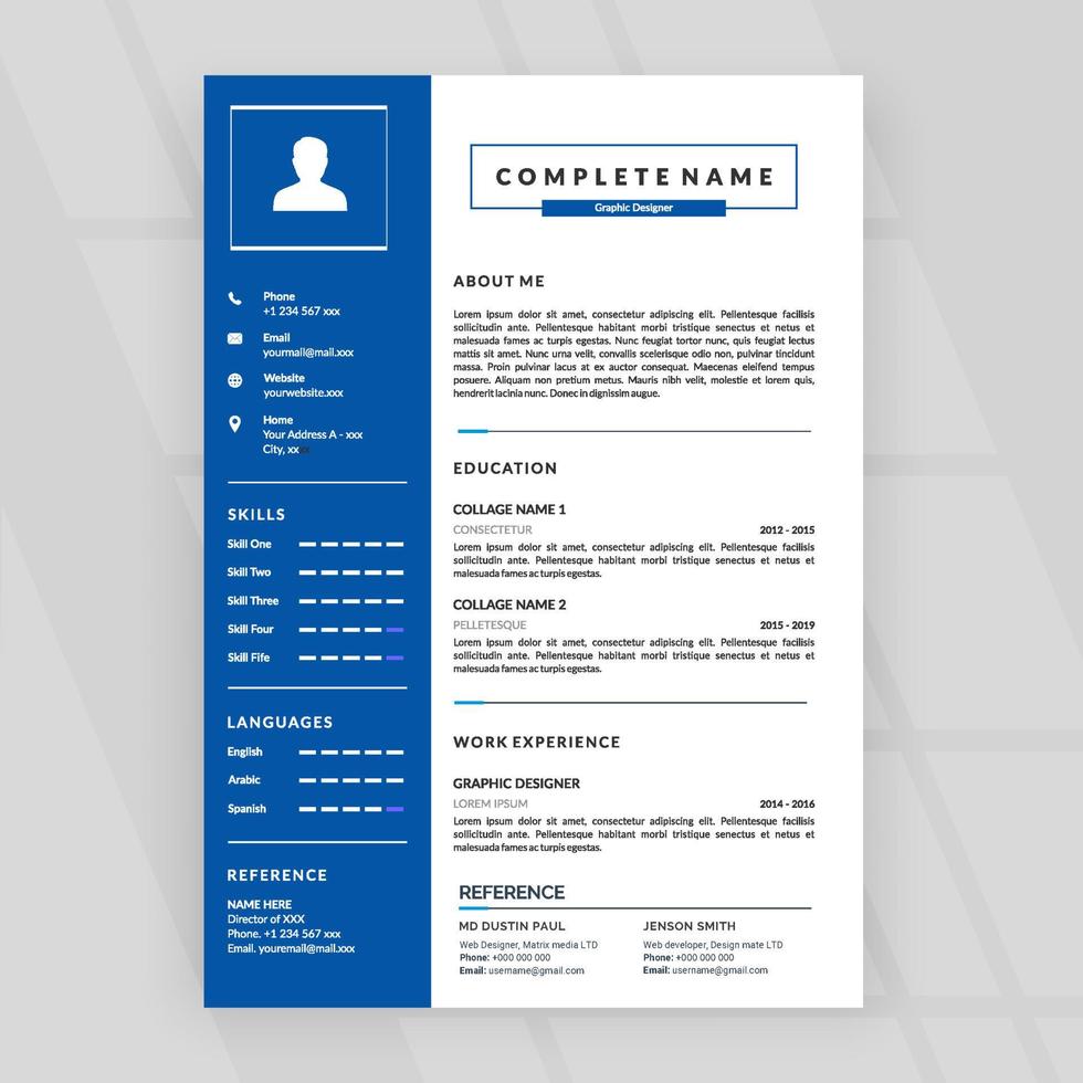 modern curriculum for business job applications vector