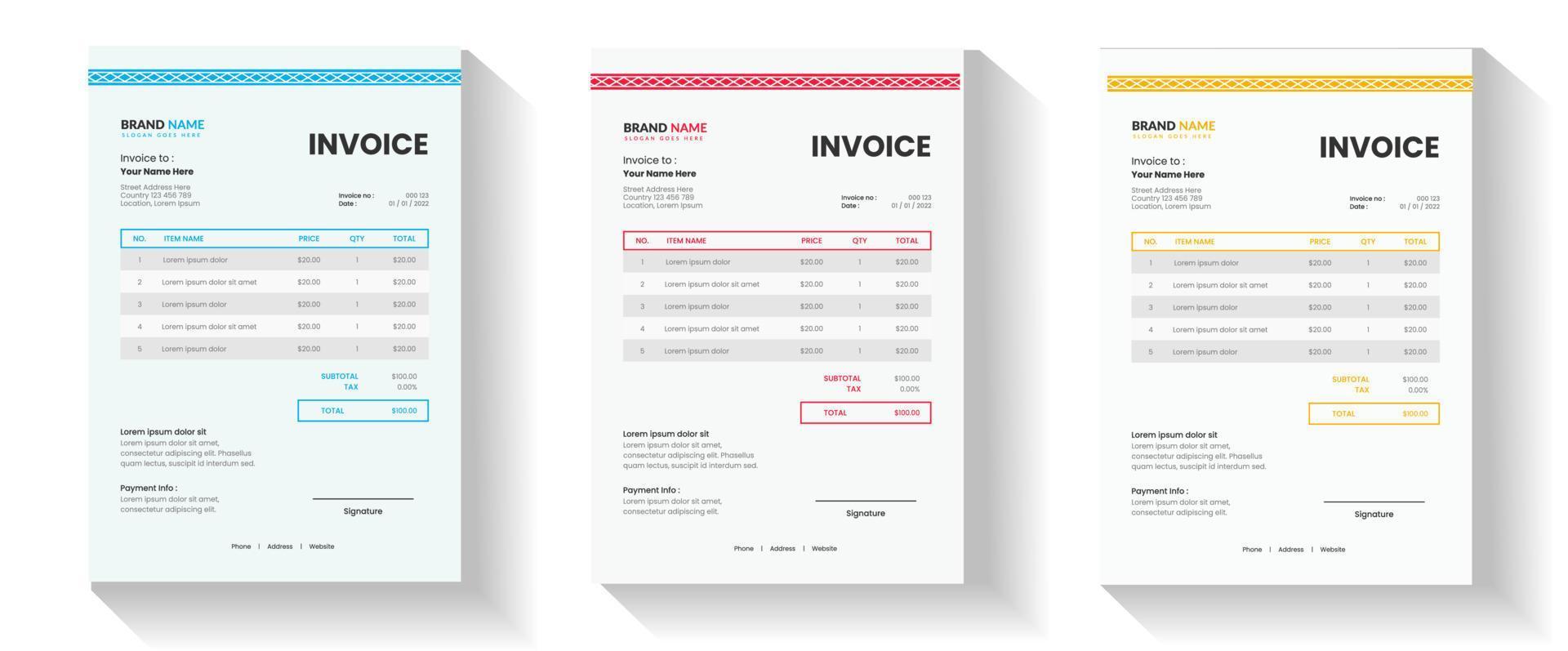 Invoice, Tax form, bill graphic or payment receipt vector