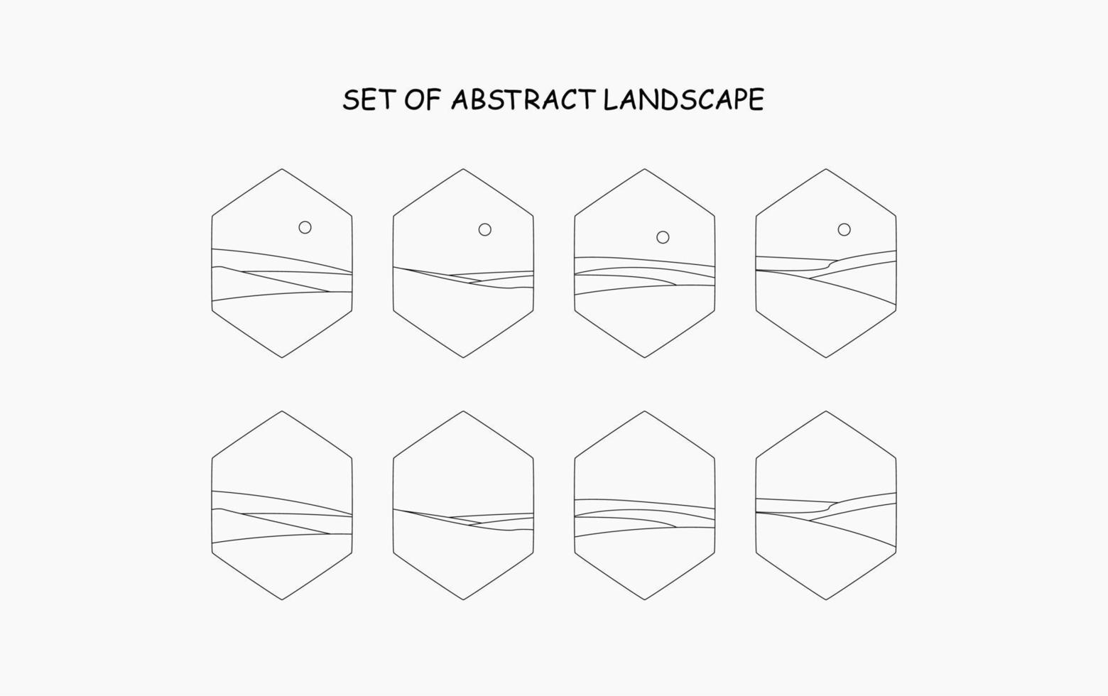 set of abstract landscape. abstract line landscape vector