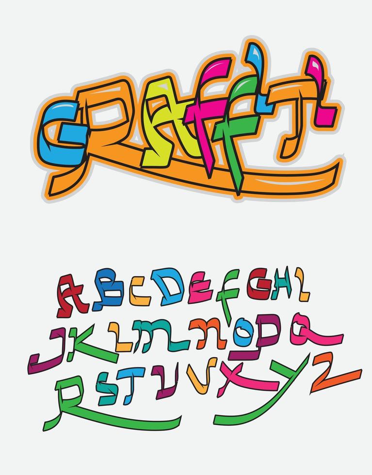 letras del alfabeto de graffiti vectorial vector