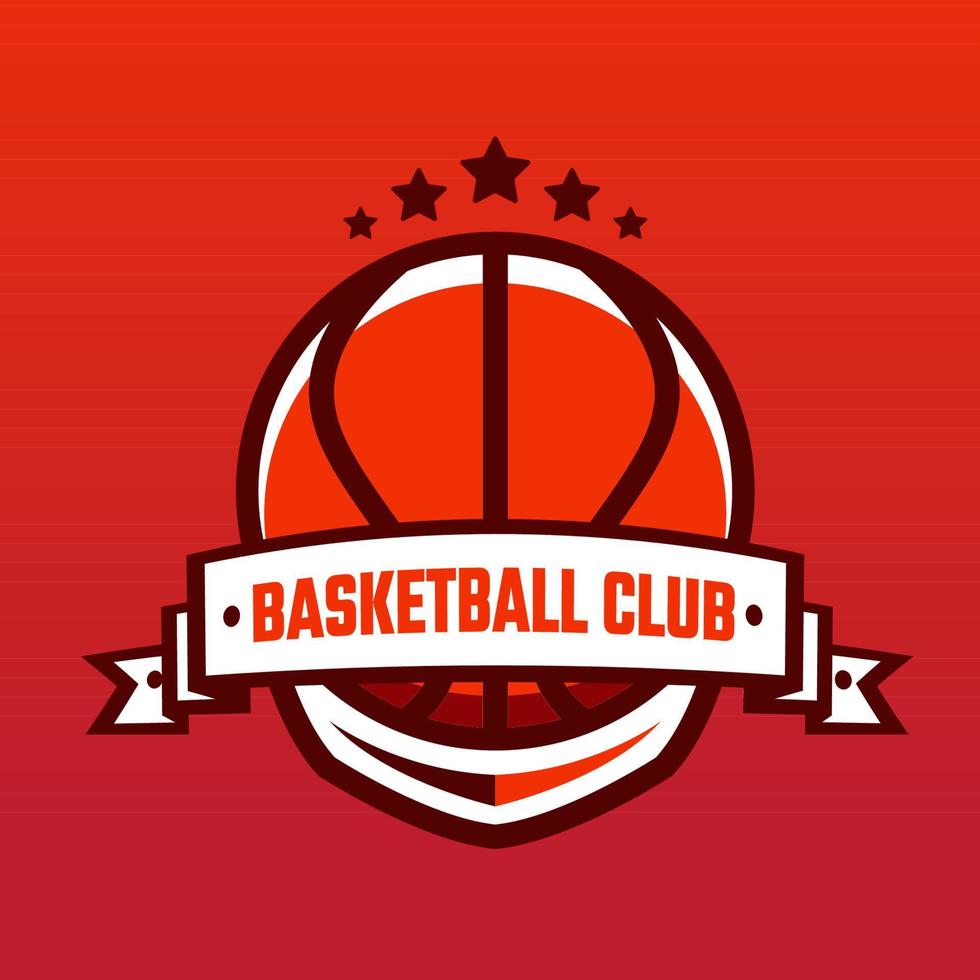 logo de baloncesto, para equipo y plantilla de diseño sobre fondo naranja vector