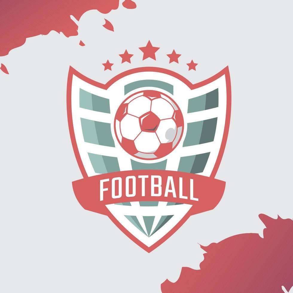 emblema del logotipo de fútbol con diseño de vector de fondo de escudo