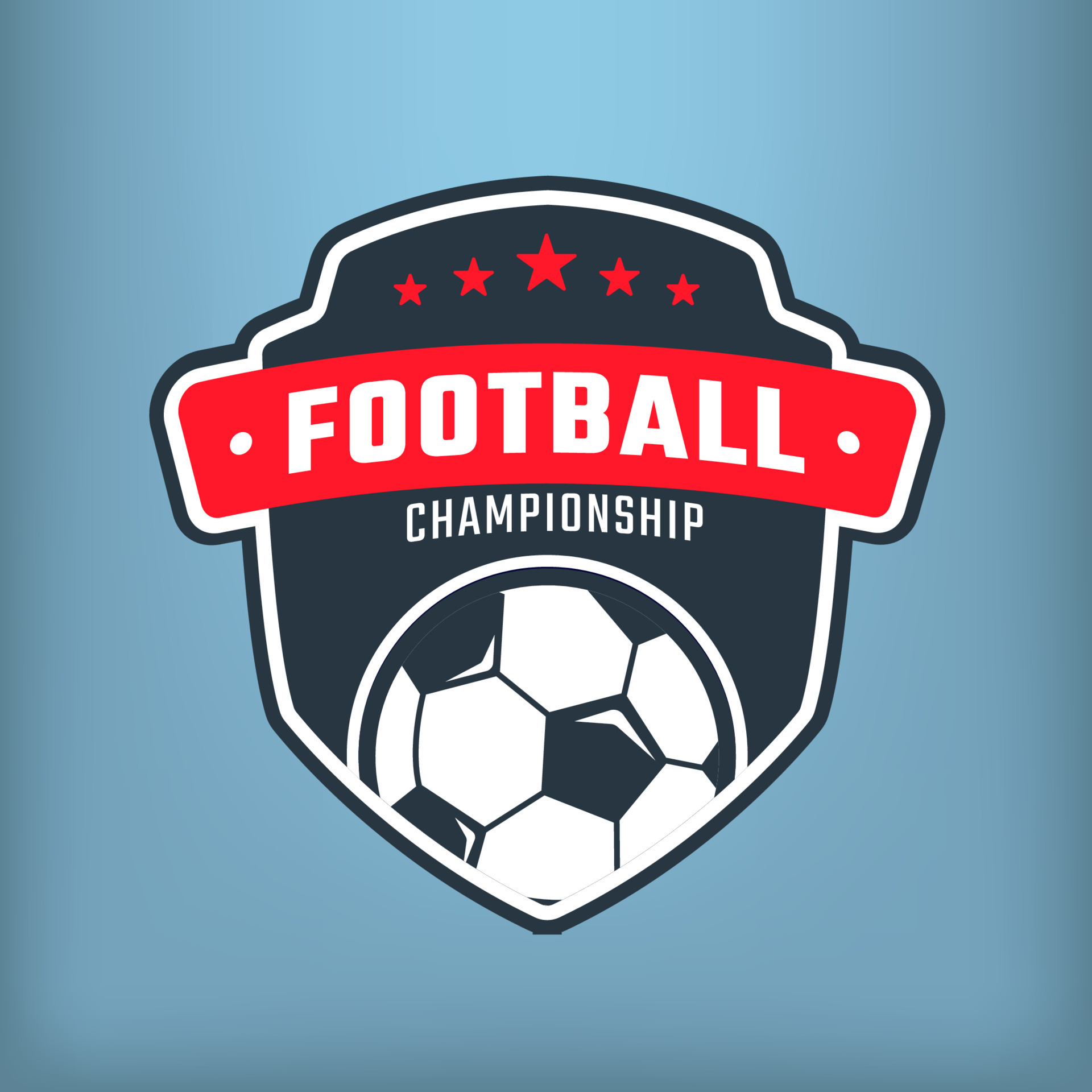 Football championship logo Royalty Free Vector Image