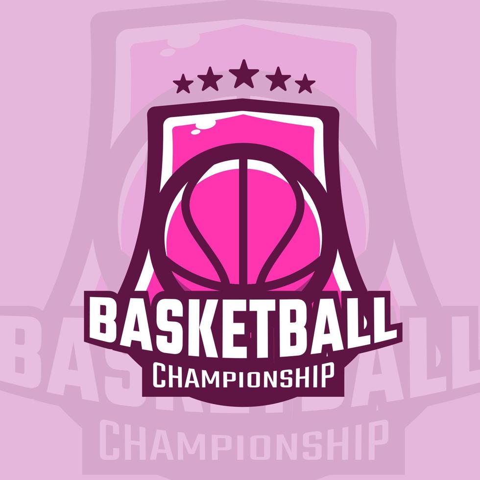 logotipo deportivo del campeonato de baloncesto vector