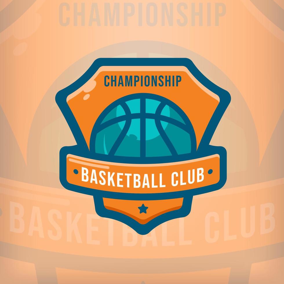 Basketball championship logo for team, league, tournament vector