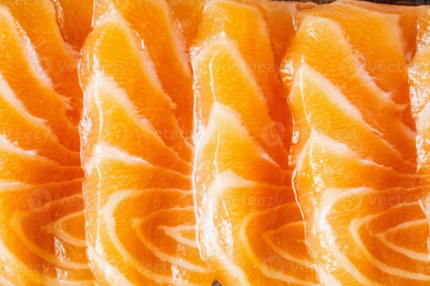 fresh salmon slice sashimi texture background photo