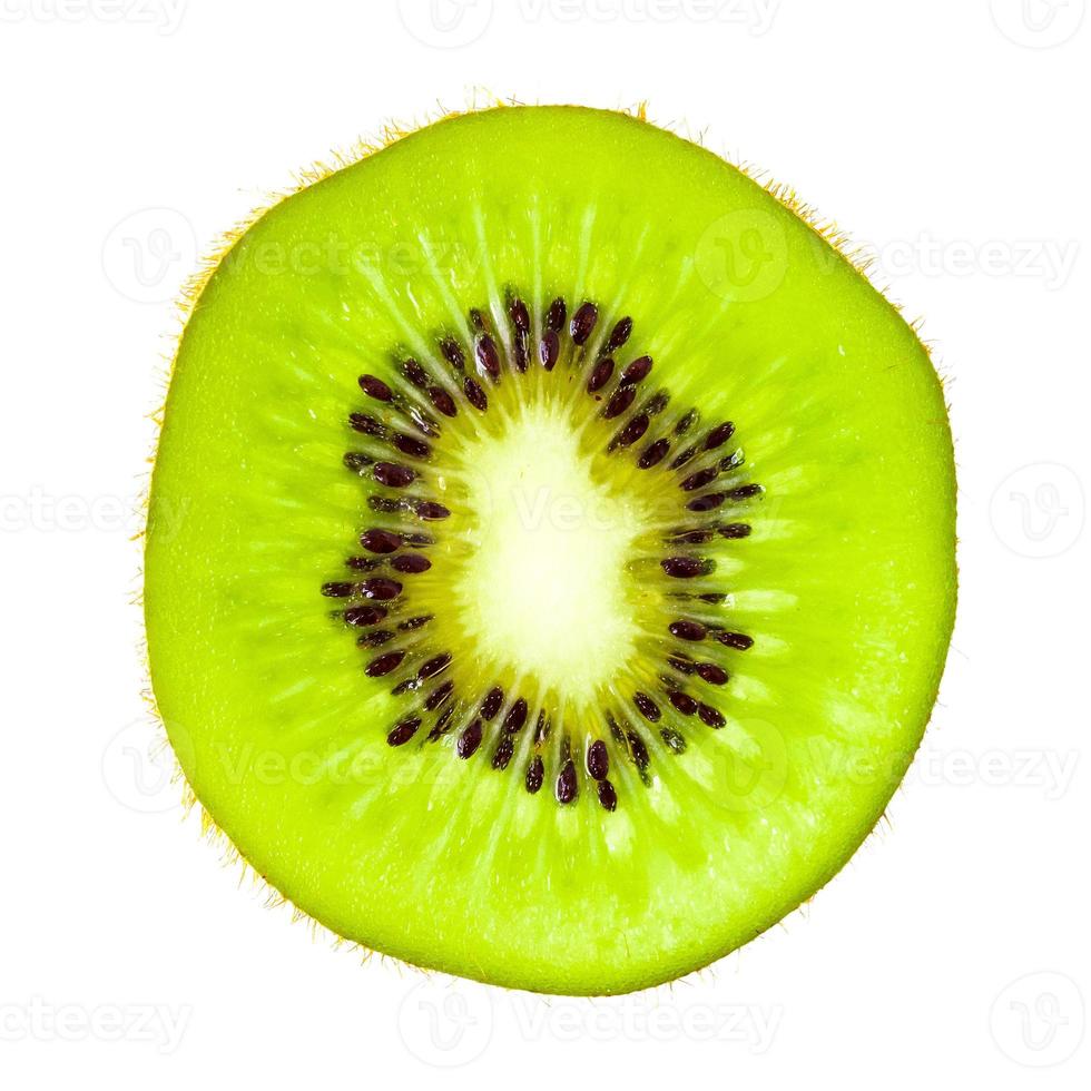 kiwi fruit slice isolated on white background photo